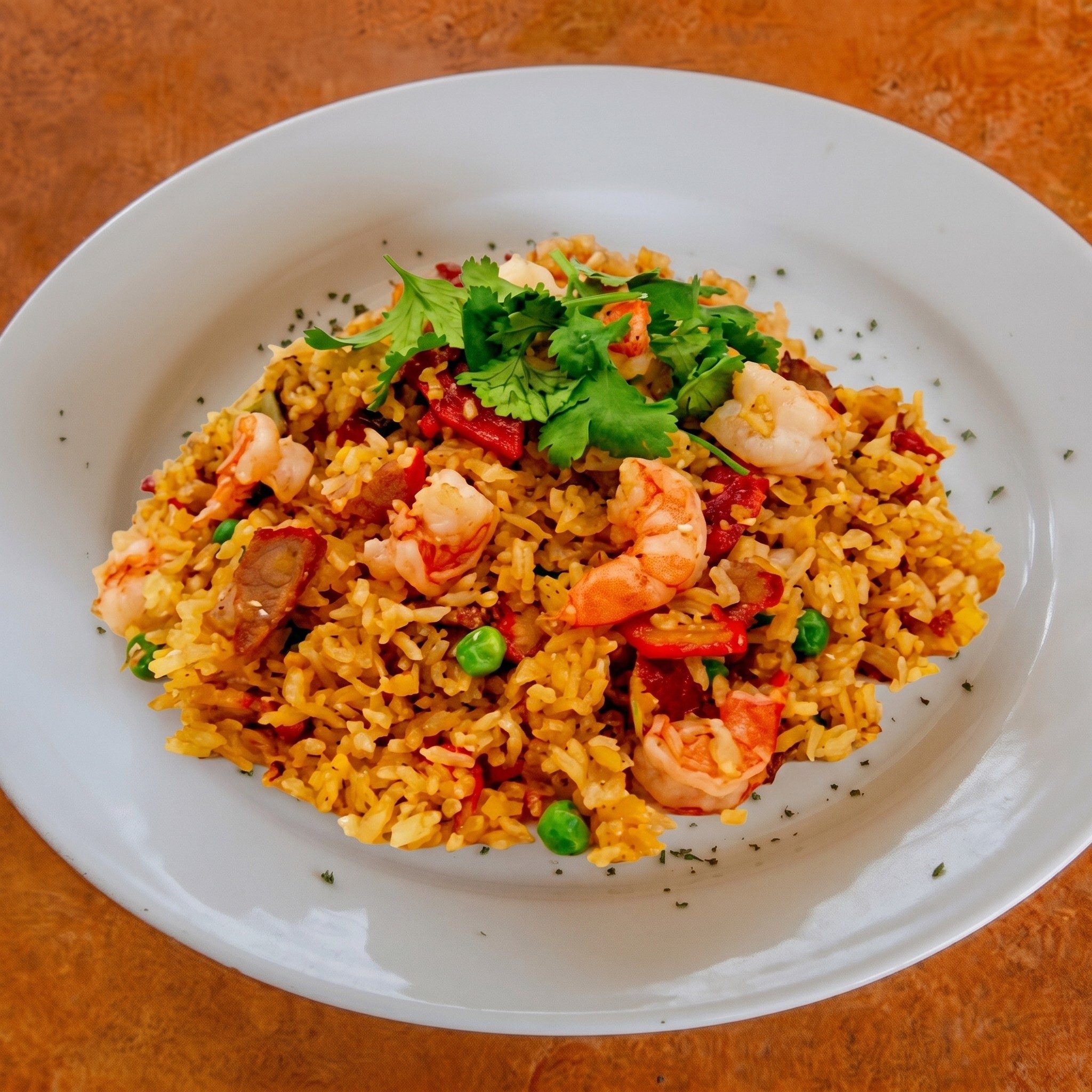 Combination Fried Rice #8 (Chicken, Shrimp, Chinese Sausage, BBQ Pork).