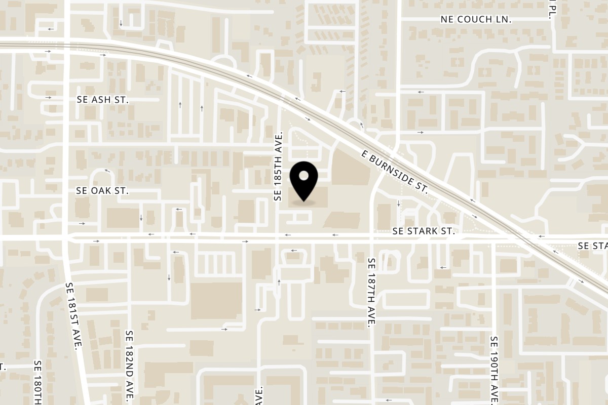 Map showing the location of PHO-LICIOUS on 458 SE 185th Ave Ste 111 in Portland